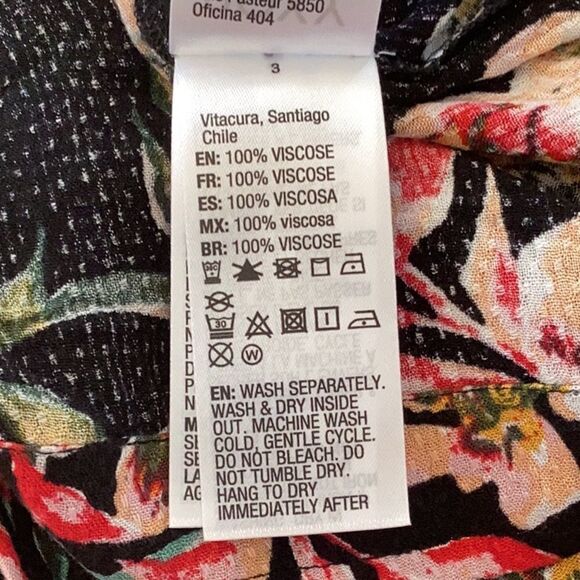 ROXY WOMENS MEDIUM TOP BLOUSE  UTTON TIE FRONT ALL OVER FLORAL BELL SLEEVES - Picture 6 of 7
